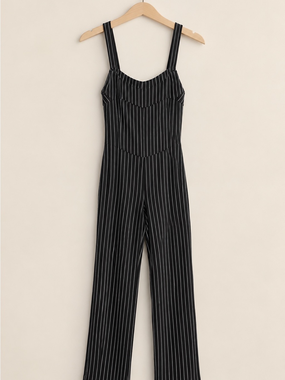 Gypsies & Moondust Black Pinstripe Wide-Leg Jumpsuit